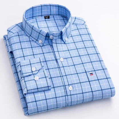 Men's Elegant Plaid Long Sleeve Shirt
