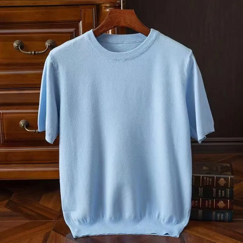 Men's Cashmere Short-Sleeve Knit Top
