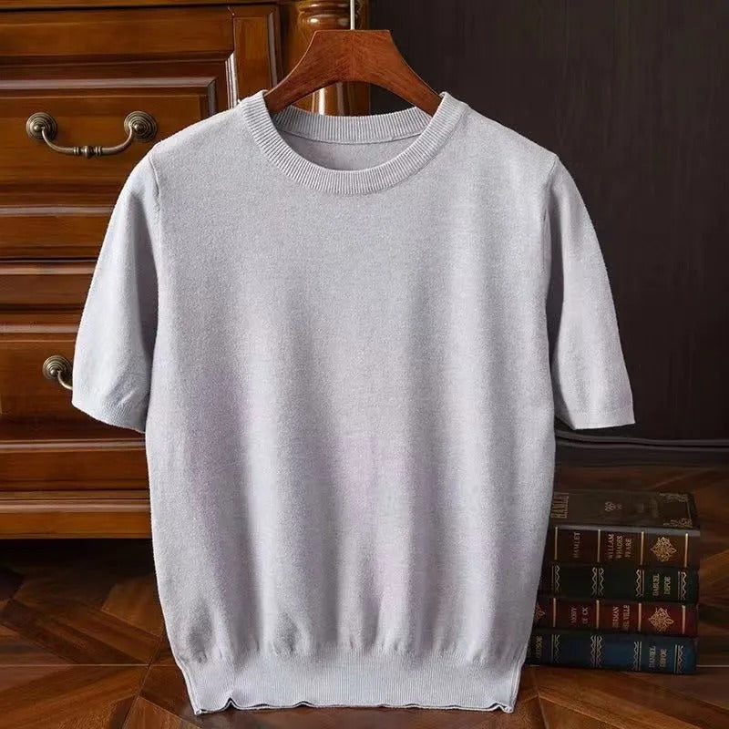 Men's Cashmere Short-Sleeve Knit Top