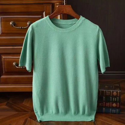 Men's Cashmere Short-Sleeve Knit Top