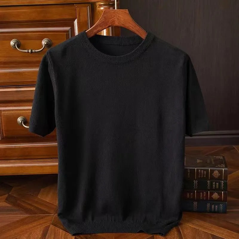 Men's Cashmere Short-Sleeve Knit Top