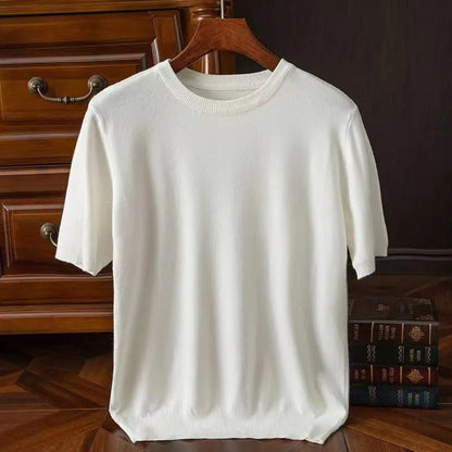 Men's Cashmere Short-Sleeve Knit Top