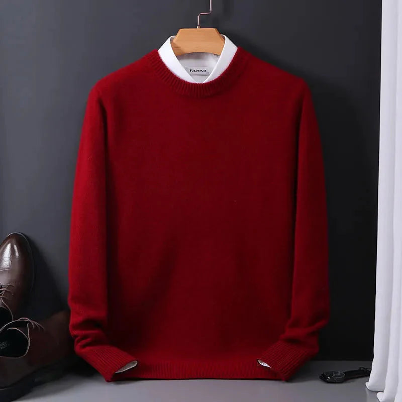 Men's Round Neck Cashmere Sweater Soft