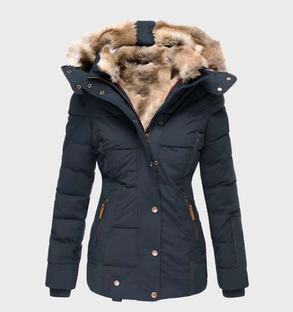 Elegant Women's Winter Jacket Slim Fit Hood