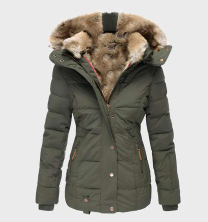Elegant Women's Winter Jacket Slim Fit Hood