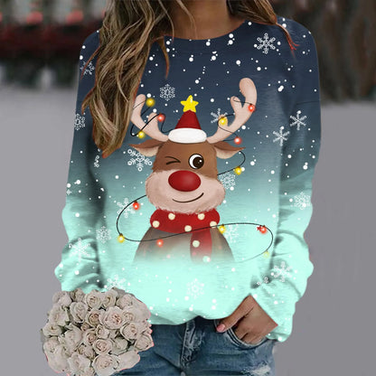 Women's Soft Christmas Jumper 3D Reindeer Design