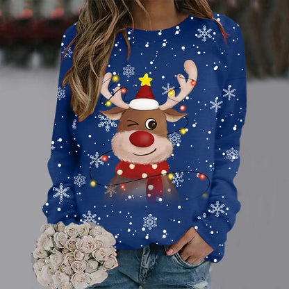 Women's Soft Christmas Jumper 3D Reindeer Design