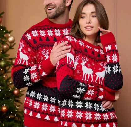 Christmas Sweater Reindeer Pattern Unisex Knit