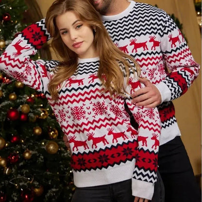 Christmas Sweater Reindeer Pattern Unisex Knit