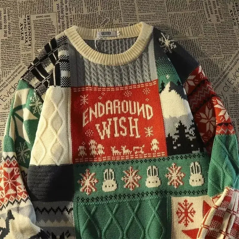 Weihnachtspullover Langarm Warm Stylisch