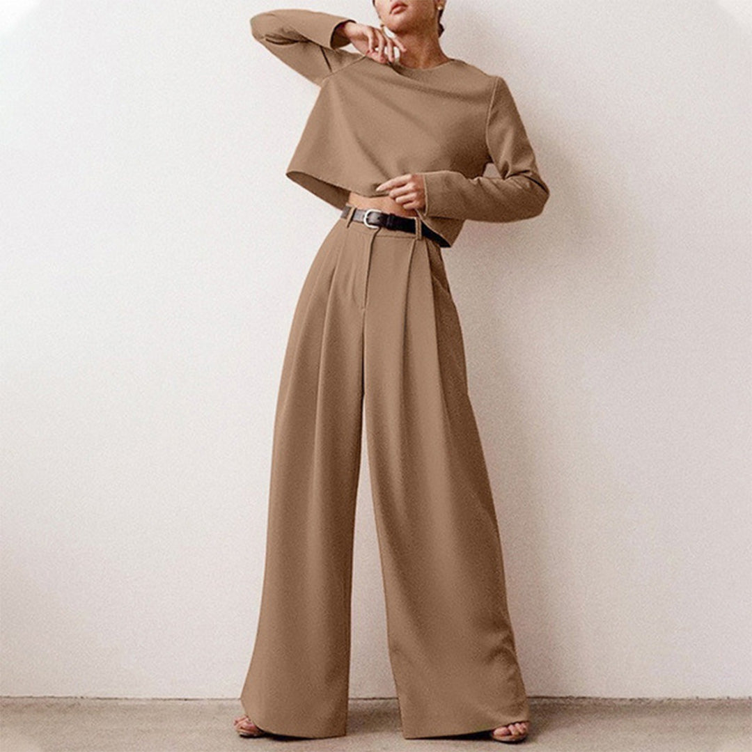 Women's Pants Set with Long-Sleeve Top