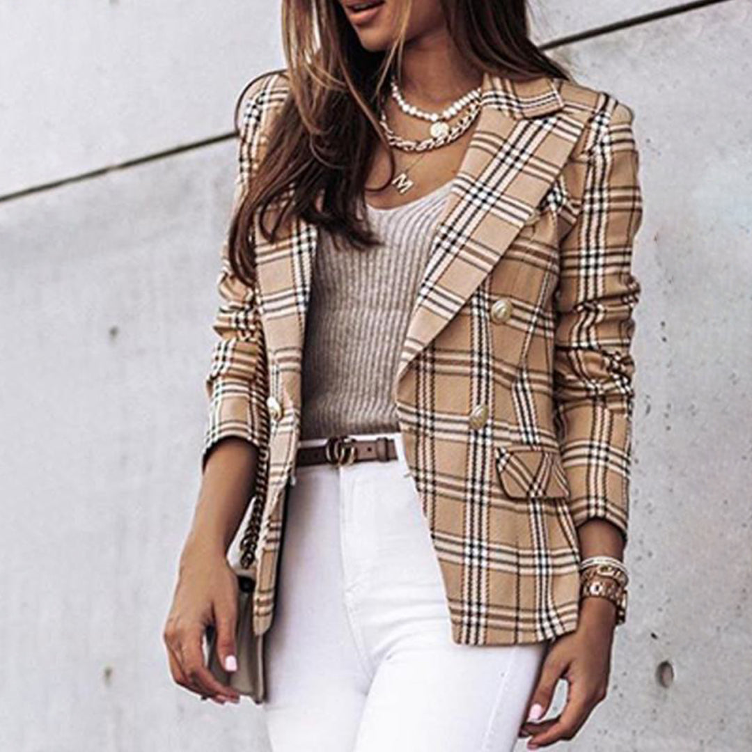 Elegant Checked Blazer Tailored Fit