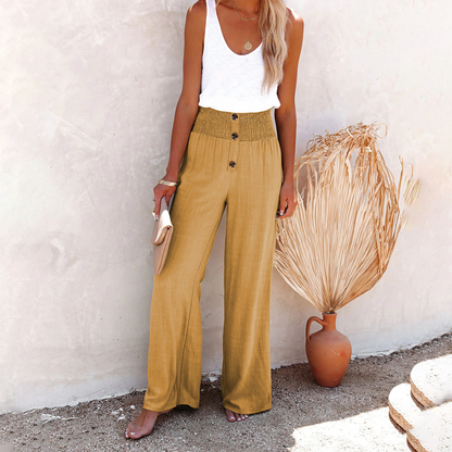 Ladies' shoes are not an option as the product type is trousers. Here is the new title:
Women High Waist Wide Leg Trousers