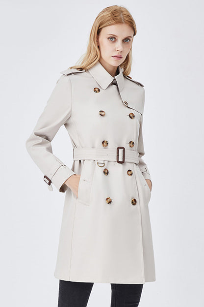 Women's Coat Long Elegant with Belt