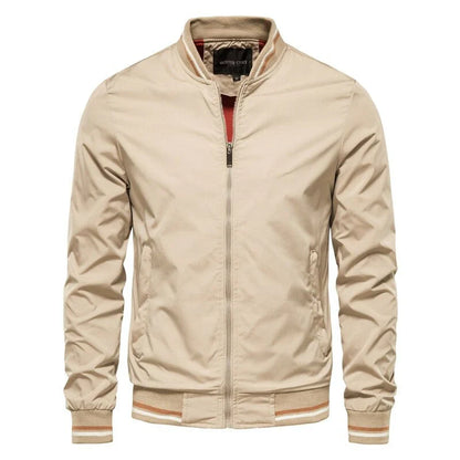 Men's Modern Black Leather Bomber Jacket