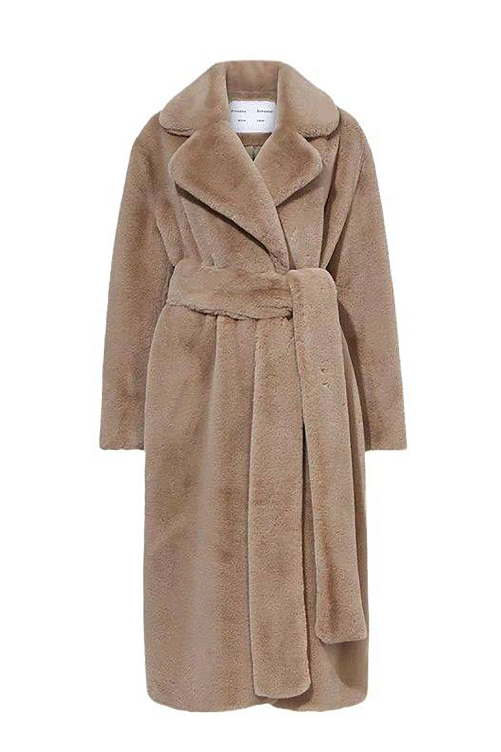 Women's Faux Fur Long Elegant Belted Jacket