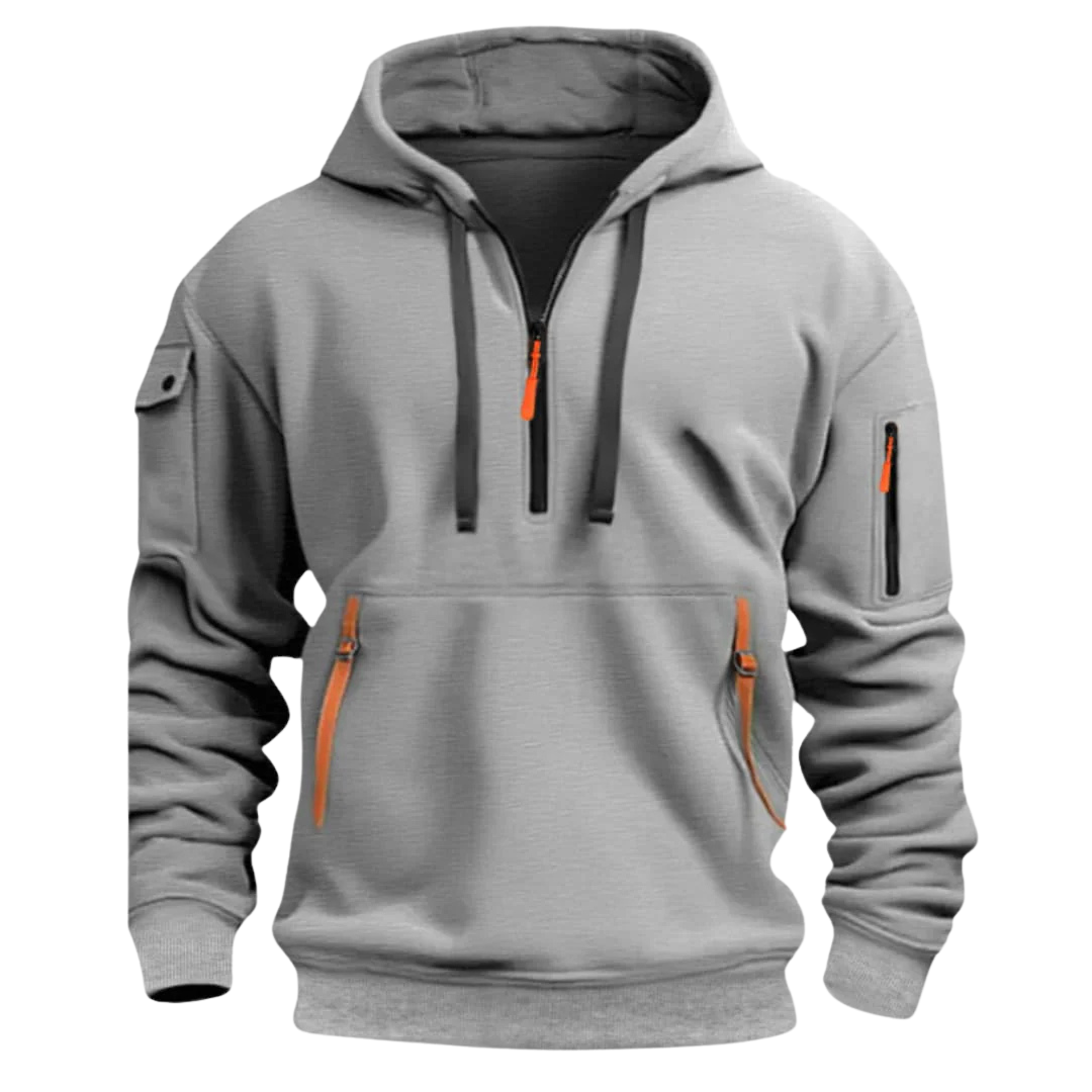 Men's Hooded Sweatshirt Pockets Sporty