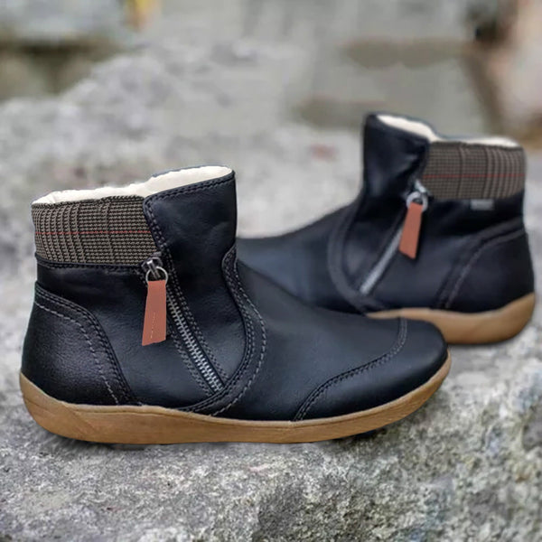 Elegant Leather Shoes Warm-lined Winter