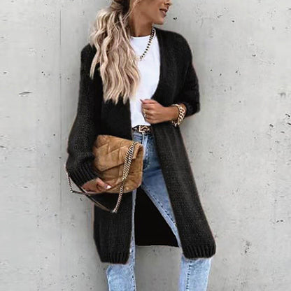 Damen Cardigan Langärmlig Offen Vorne