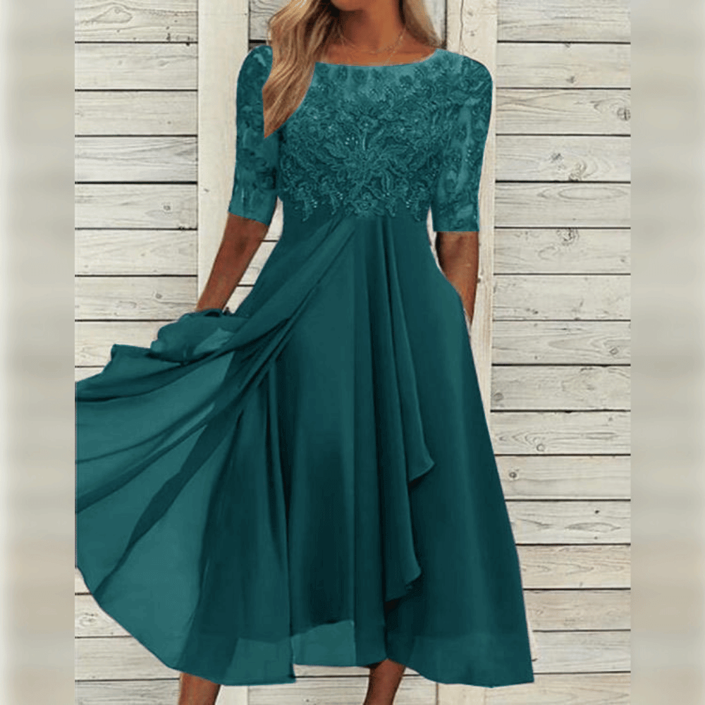 Elegant Women's Midi Cocktail Dress