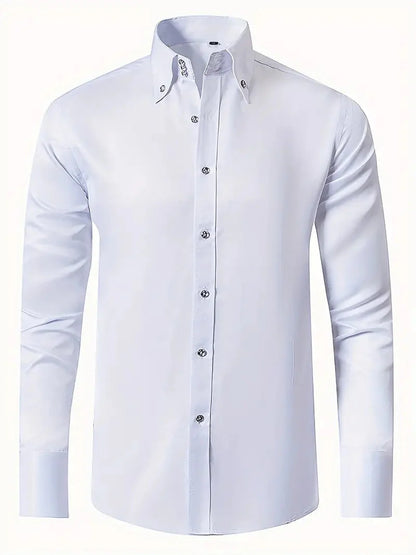 Men's wrinkle-free shirt with turn-down collar