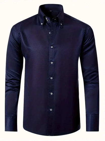 Men's wrinkle-free shirt with turn-down collar