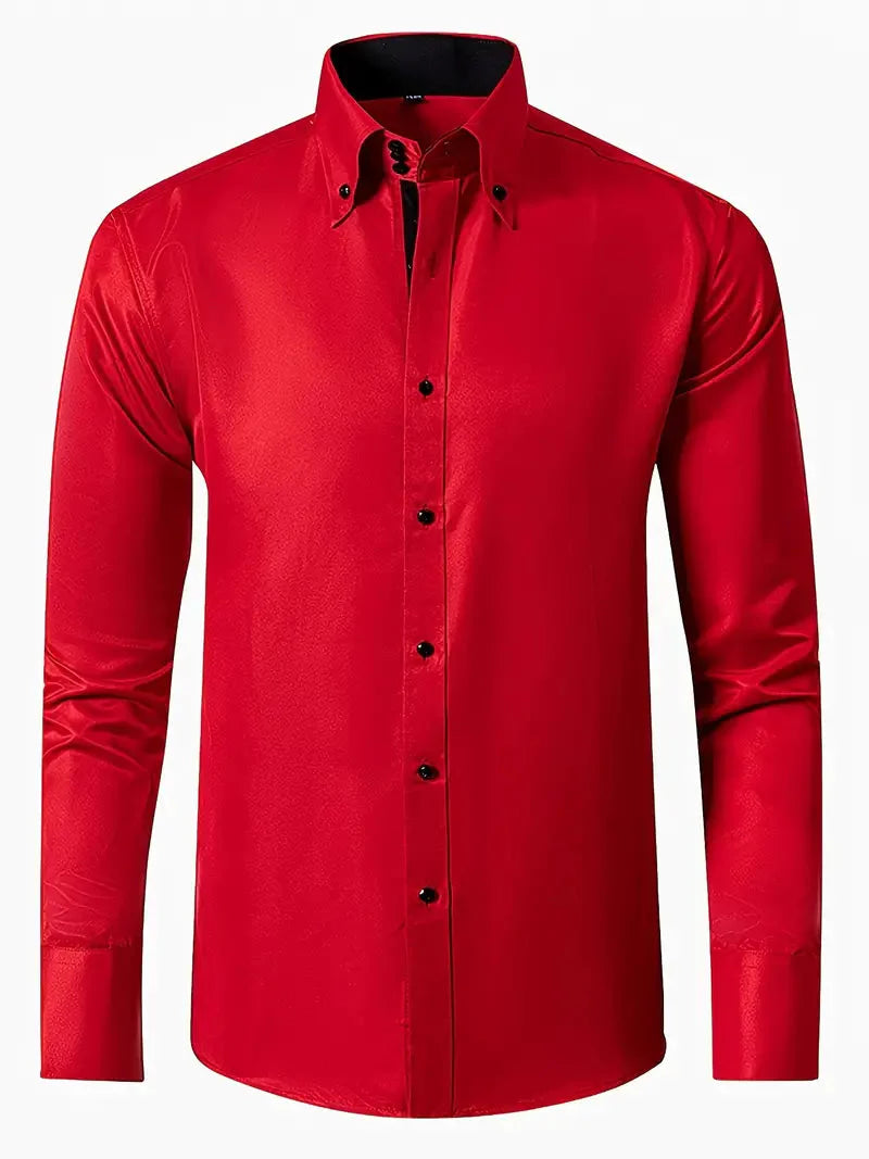 Men's wrinkle-free shirt with turn-down collar
