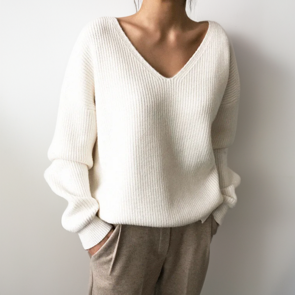 Women's Oversized V-Neck Sweater Autumn Fashion