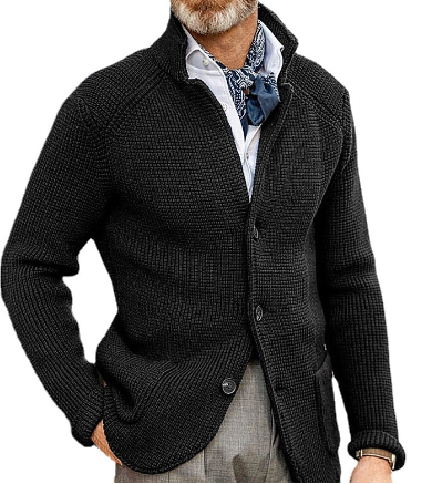 Men's Chunky Warm Button-Up Wool Cardigan