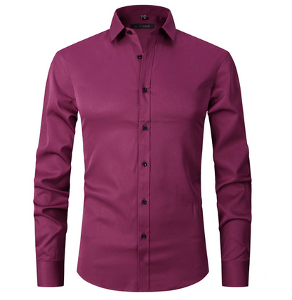 Men's Slim Fit Long-Sleeve Iron-Free Shirt