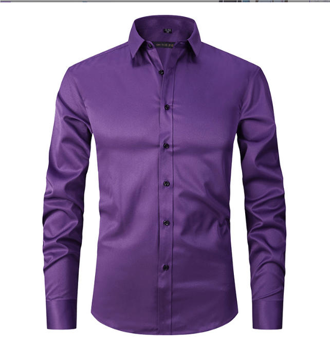 Men's Slim Fit Long-Sleeve Iron-Free Shirt