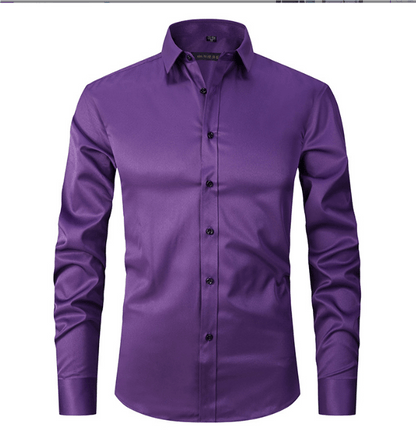 Men's Slim Fit Long-Sleeve Iron-Free Shirt