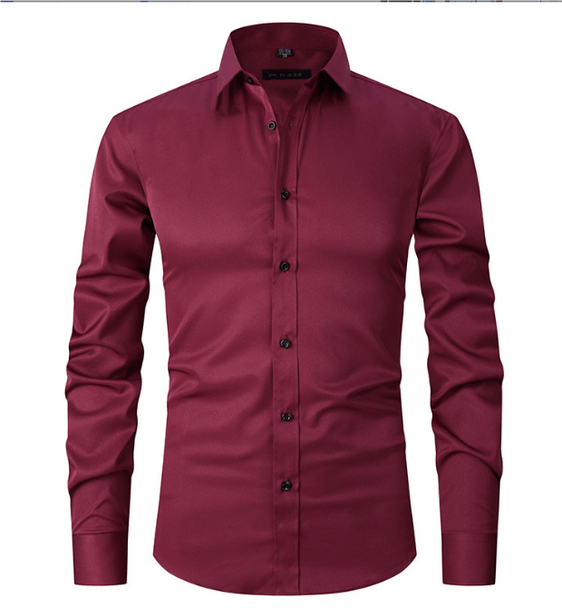 Men's Slim Fit Long-Sleeve Iron-Free Shirt