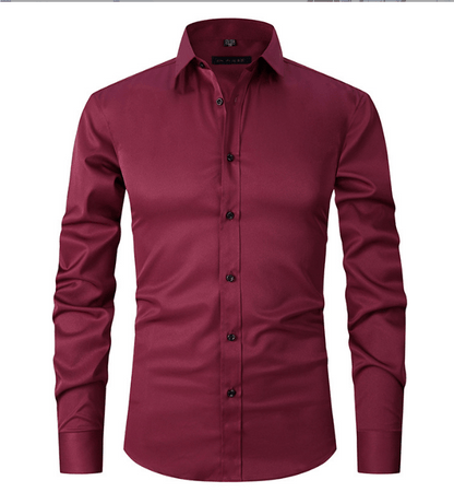 Men's Slim Fit Long-Sleeve Iron-Free Shirt