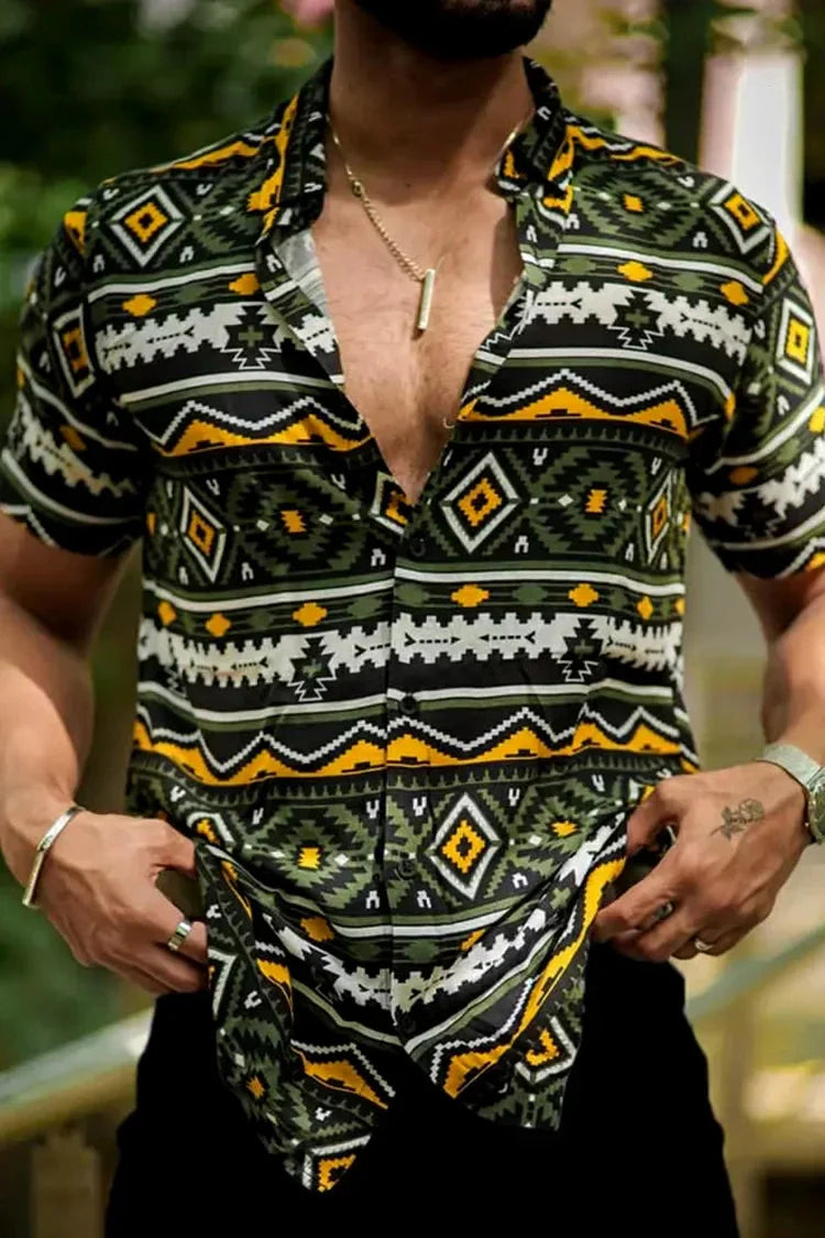 Men's Short-Sleeved Printed Summer Shirt