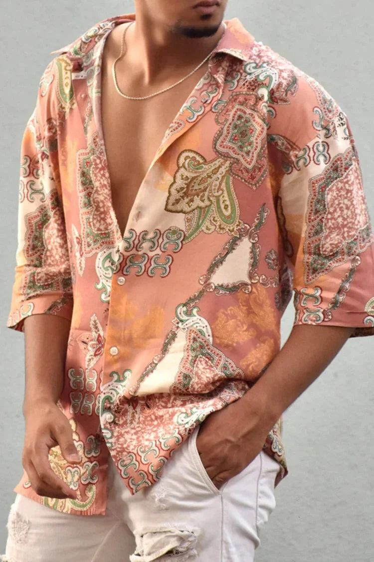Men's Short-Sleeved Printed Summer Shirt