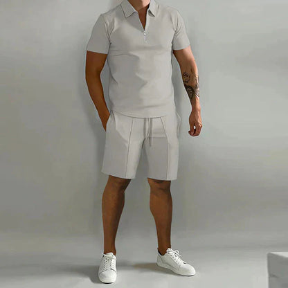 Men's Shorts Set Two Piece Summer Short Sleeve