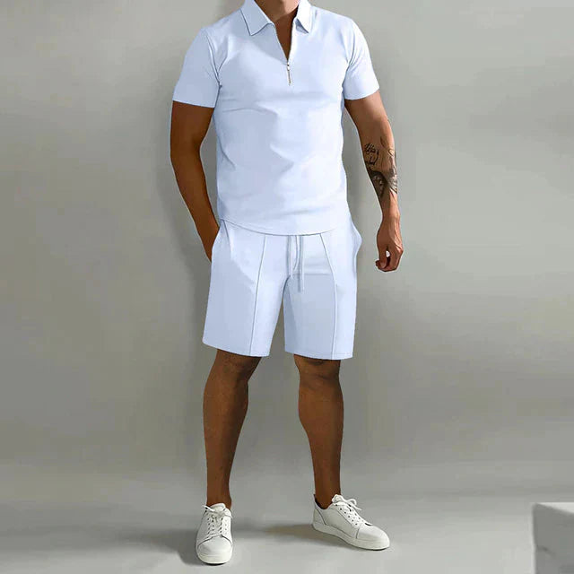 Men's Shorts Set Two Piece Summer Short Sleeve