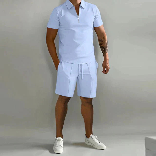 Men's Shorts Set Two Piece Summer Short Sleeve