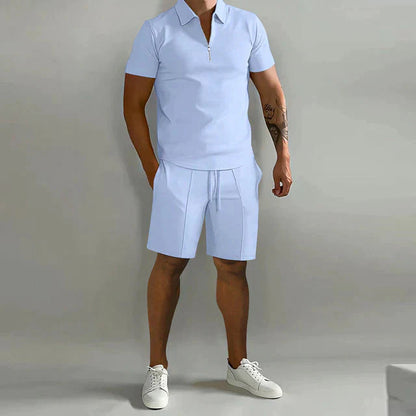 Men's Shorts Set Two Piece Summer Short Sleeve
