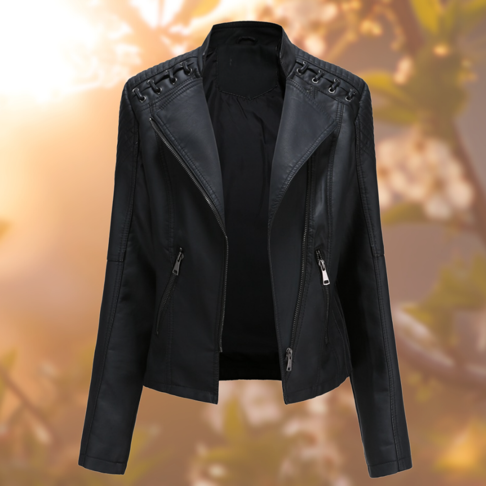 Lederjacke Damen Stilvoll Elegант - IdealeKleiden