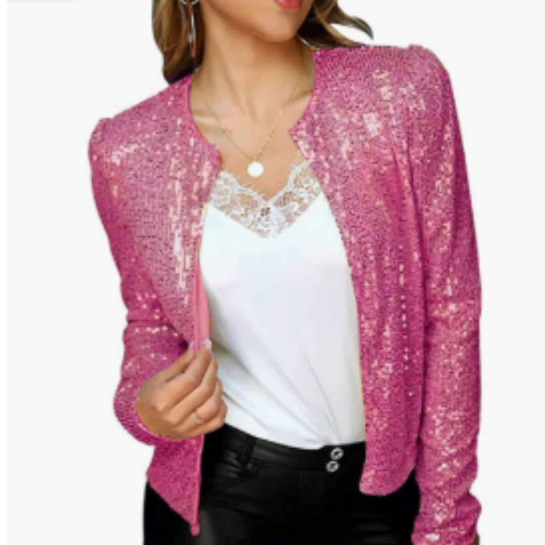 Women's Festive Sequin Long-Sleeved Jacket