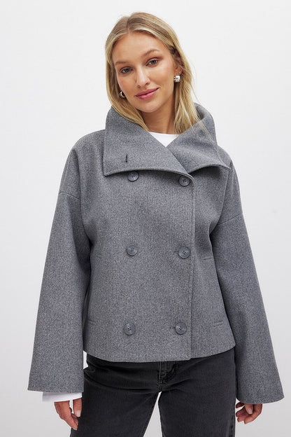 Women's Winter Jacket Oversized Short Fashionable Lapel Collar