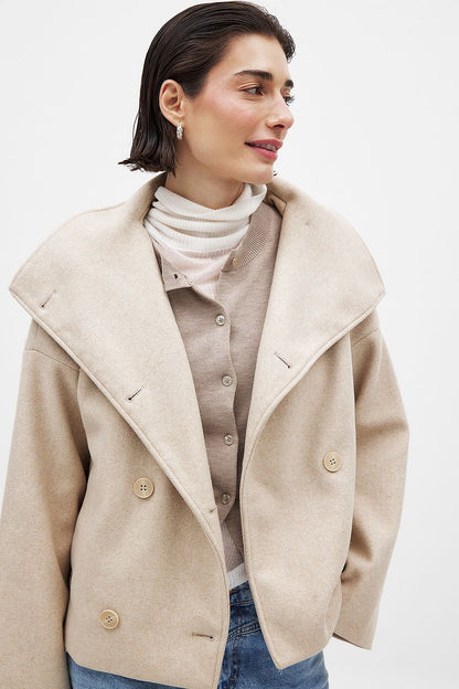 Women's Winter Jacket Oversized Short Fashionable Lapel Collar
