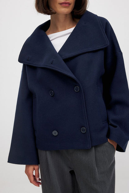 Women's Winter Jacket Oversized Short Fashionable Lapel Collar