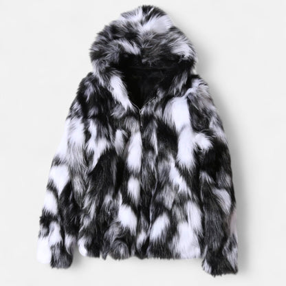 Men's Faux Fur Coat Warm with Hood