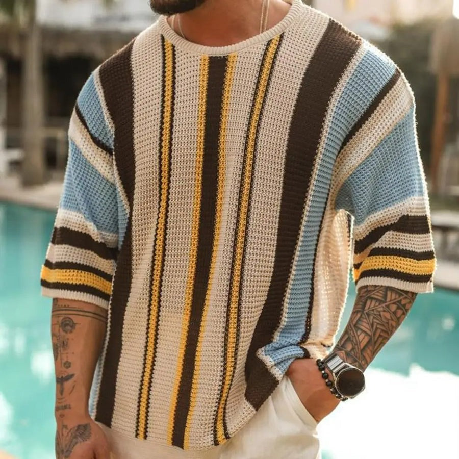Men's Striped Lightweight Summer Sweater