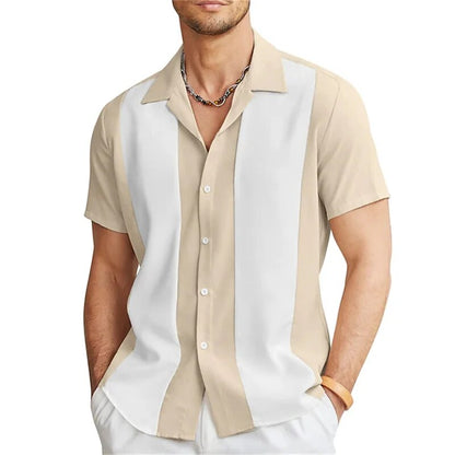 Men's Striped Short-Sleeve Summer Shirt