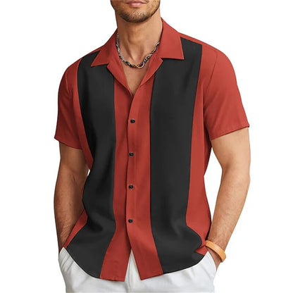 Men's Striped Short-Sleeve Summer Shirt