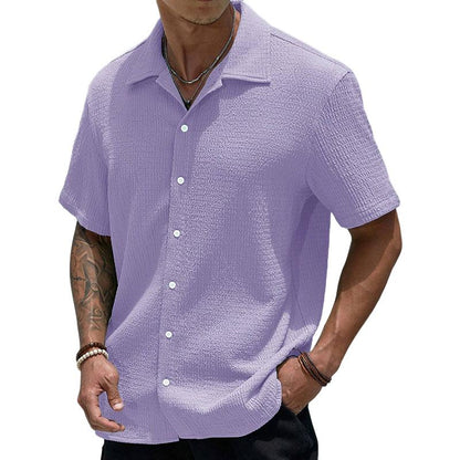 Casual Men's Short Sleeve Button-Down Shirt